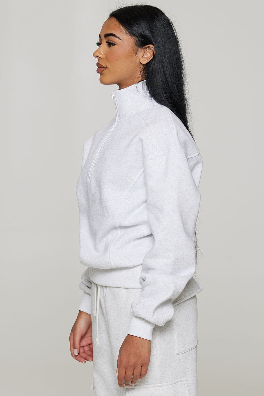 CLOUD 1/4 ZIP - HEATHERED GREY